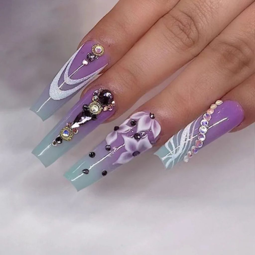 Modern Design Purple Nails for Chic Manicure