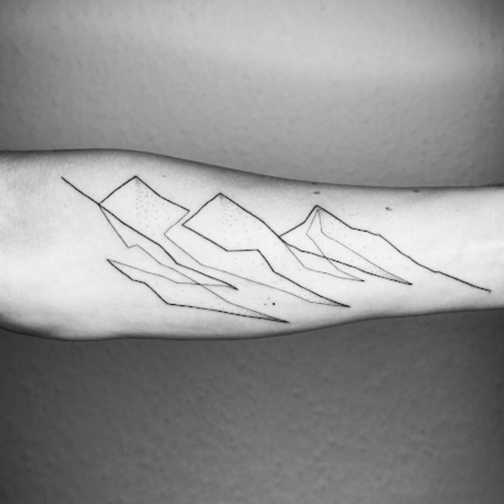 Modern Minimal Mountain Tattoo Trendy and Edgy Look