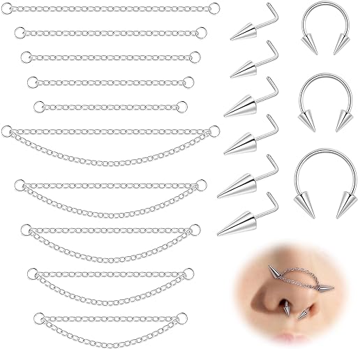 REVOLIA Surgical Steel Nose Chain Piercing