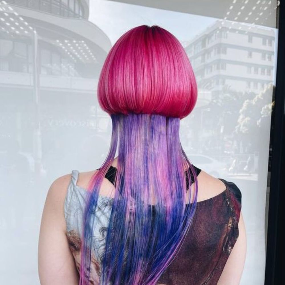 Pink And Purple Color Jellyfish Hair 