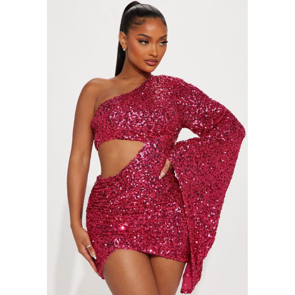 Pink Sequin Fashion Nova Dress for Glam Look
