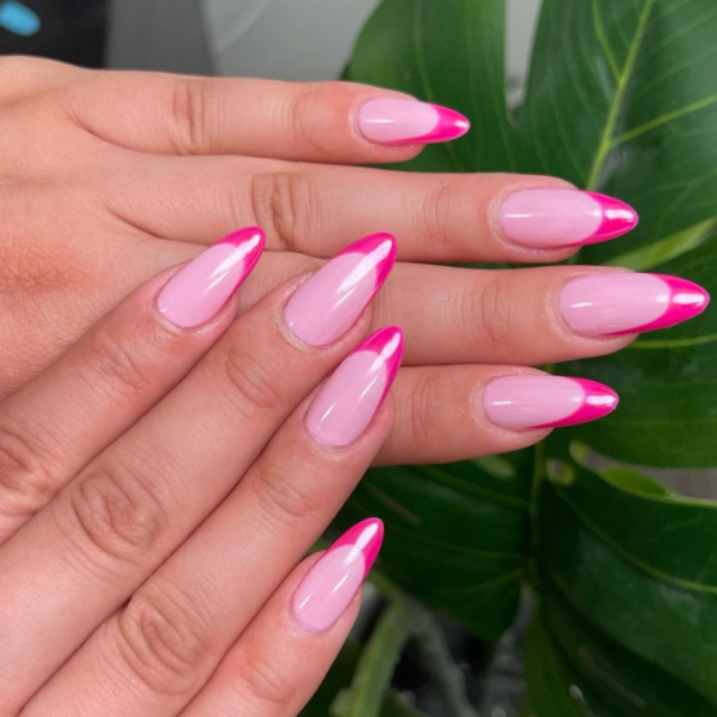 Pink Tips French Nails