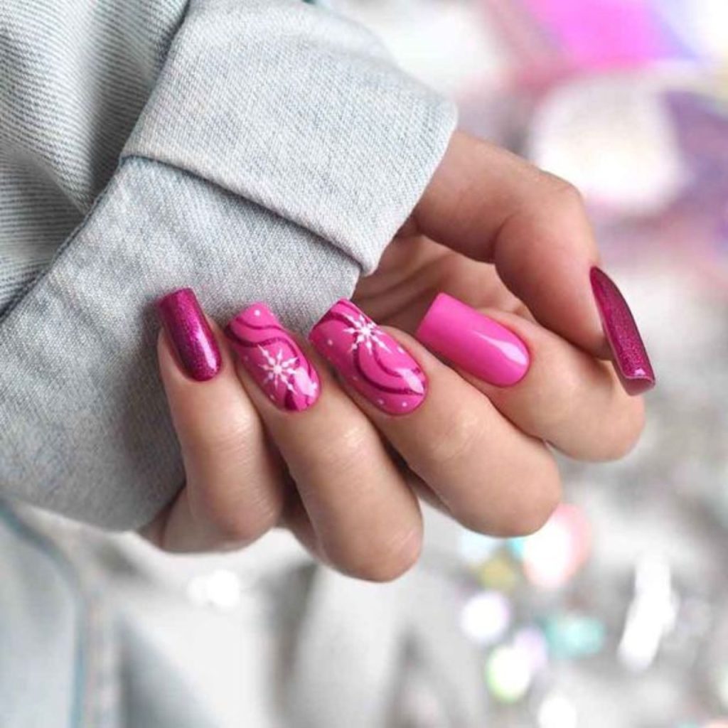 Pink Holiday Nails