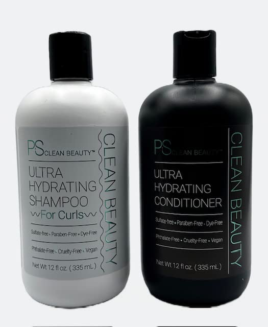 PS Clean Beauty Ultra Hydrating Shampoo and Conditioner Set for Curls