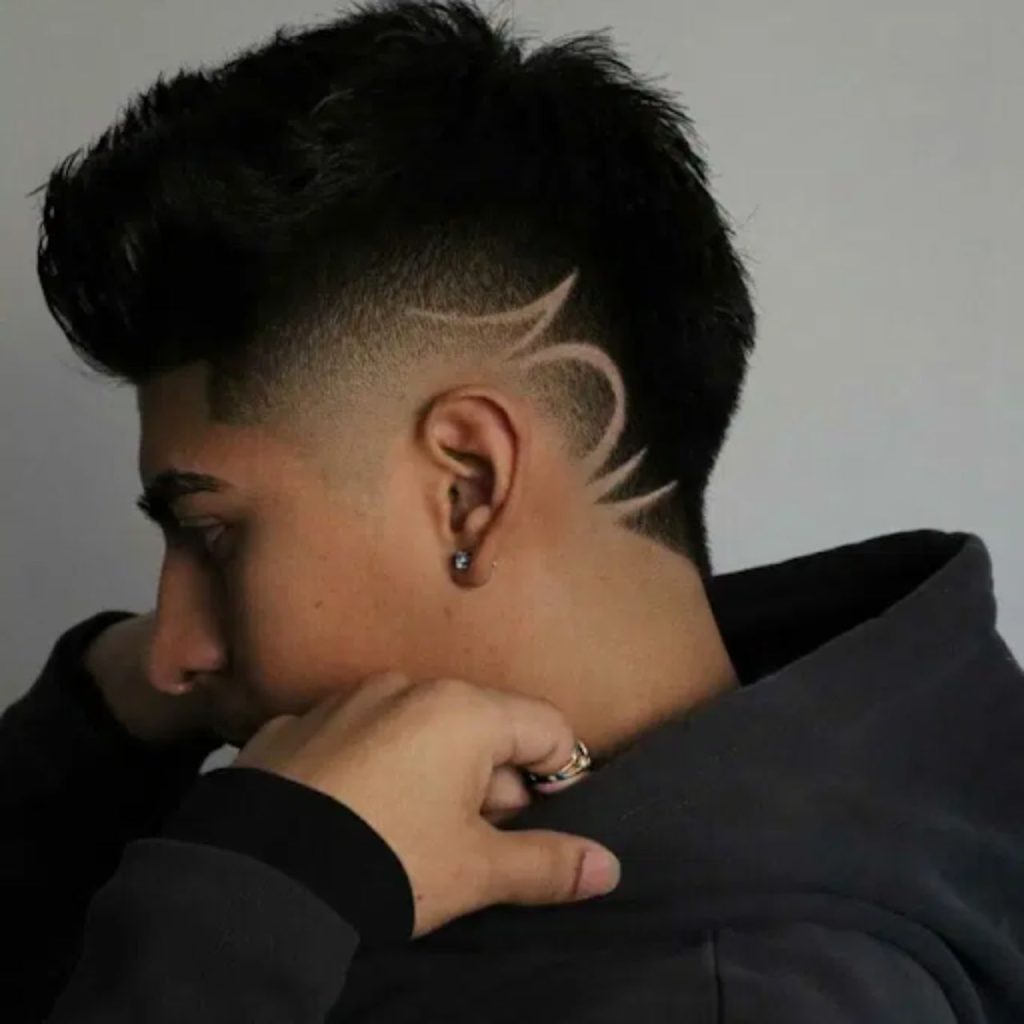 Razor Lines Drop Fade Haircut for Men Sexy Look