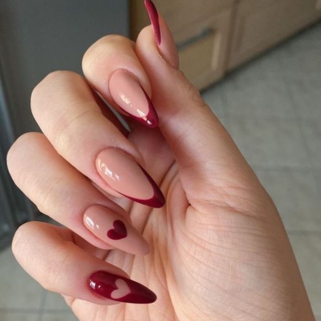 Red Heart Nail Designs for Chic Look
