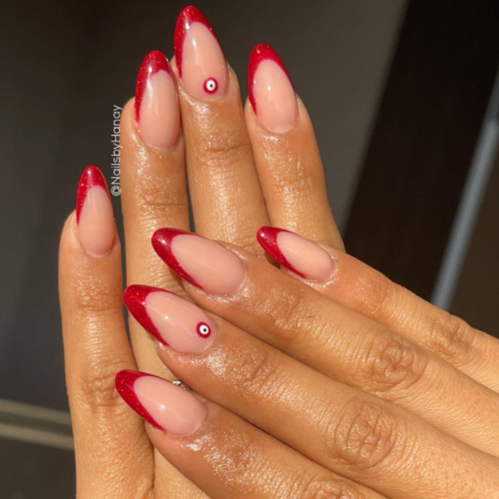 Sparking Red French Tips