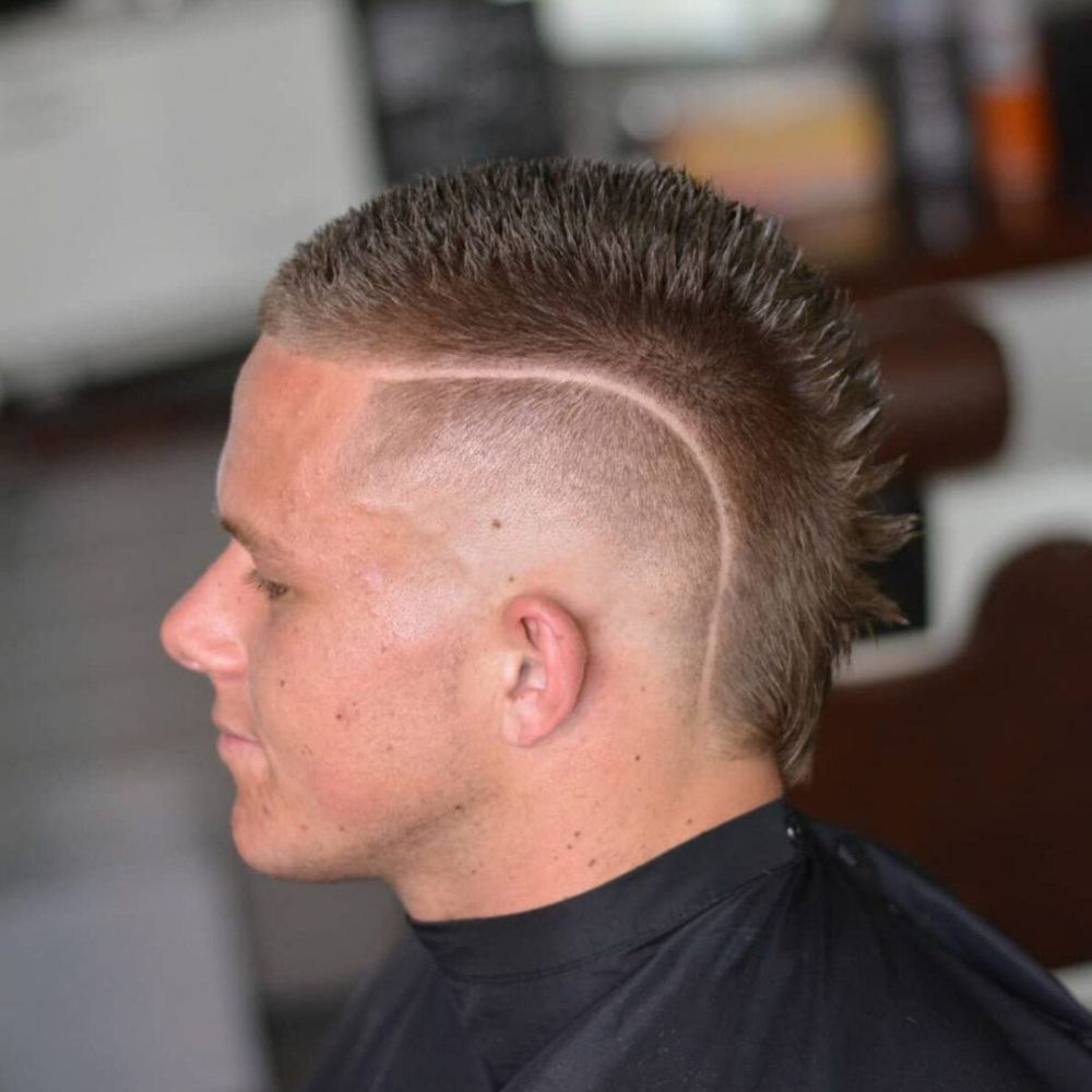 Shaved Lines Burst Mohawk For A Bold Look