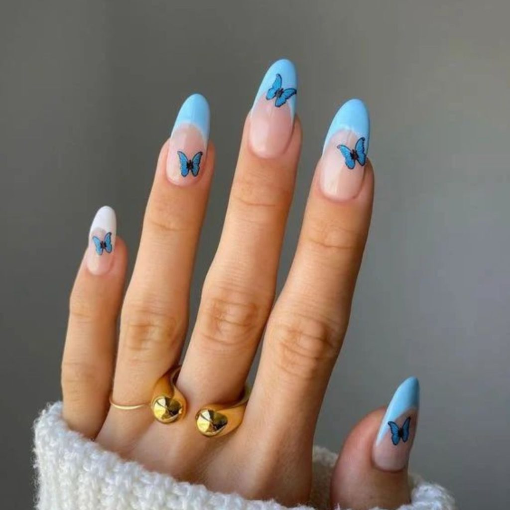Short Butterfly Nail Designs for a Glamorous Look