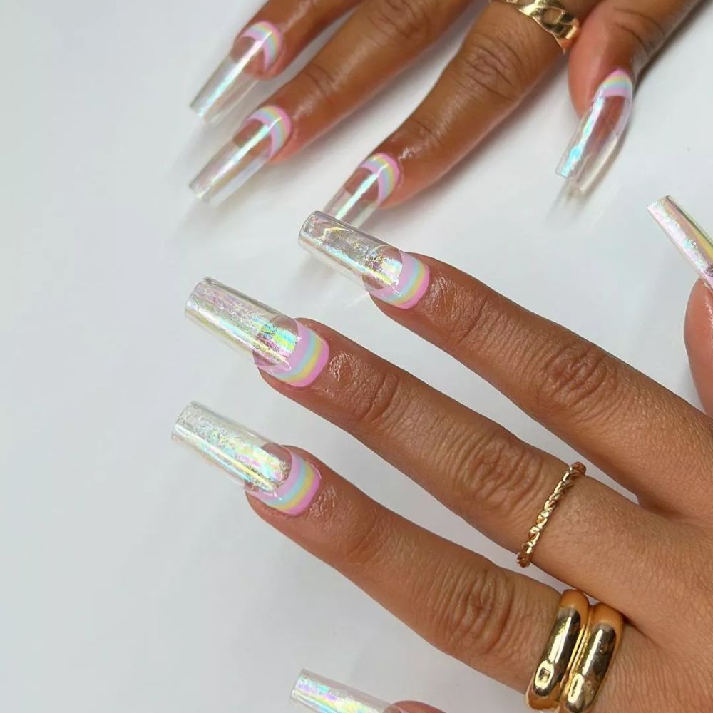 Silver Tapered Square Nails for Marvelous Look