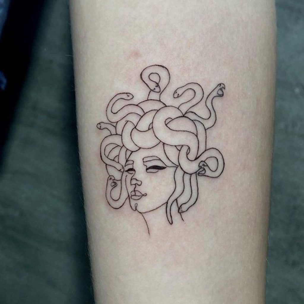 Simple Medusa Tattoo for Bold Look