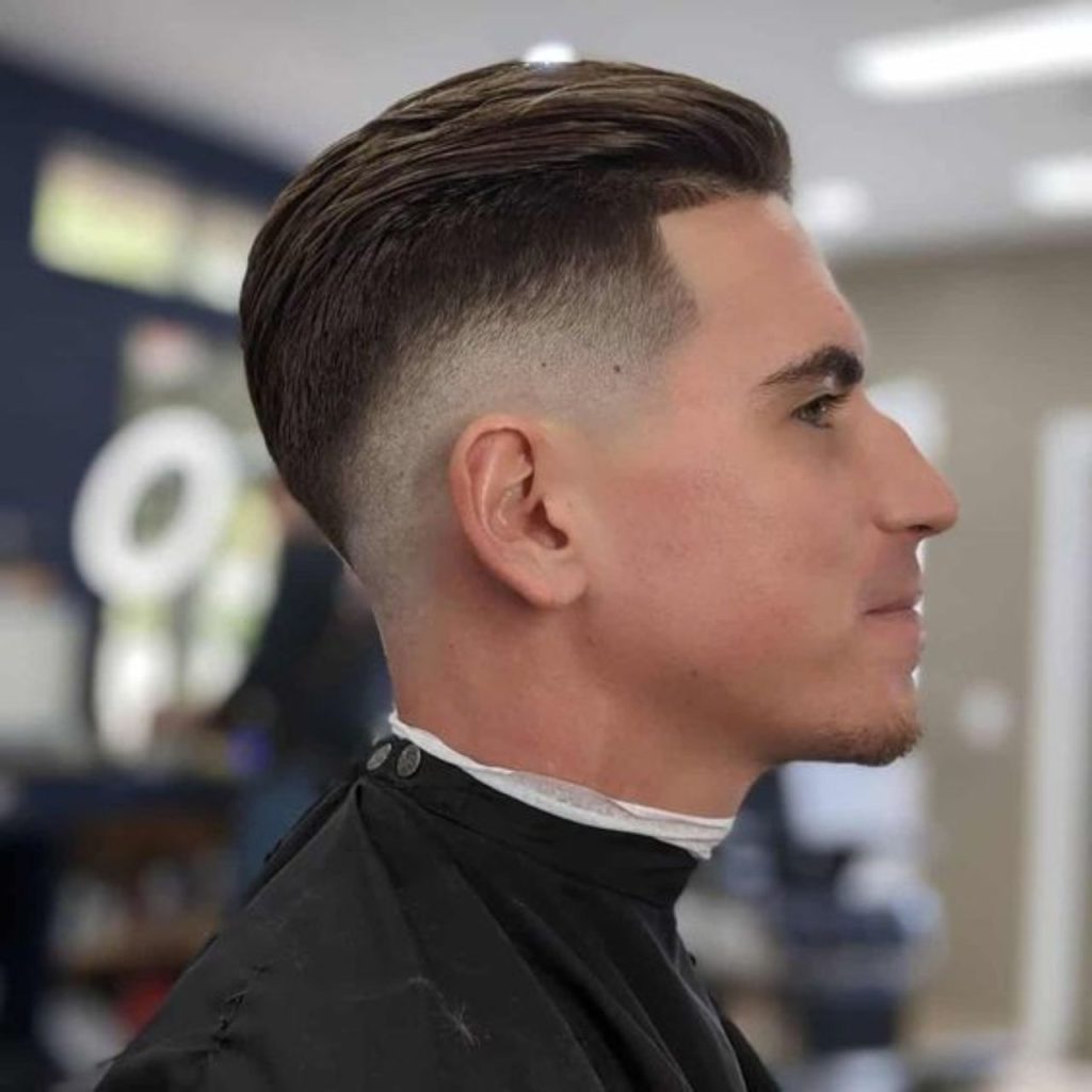 Slick Back Mid Drop Fade for Chic Modern Look