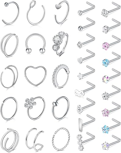 Incaton 33PC 20G Stainless Steel Nose Ring