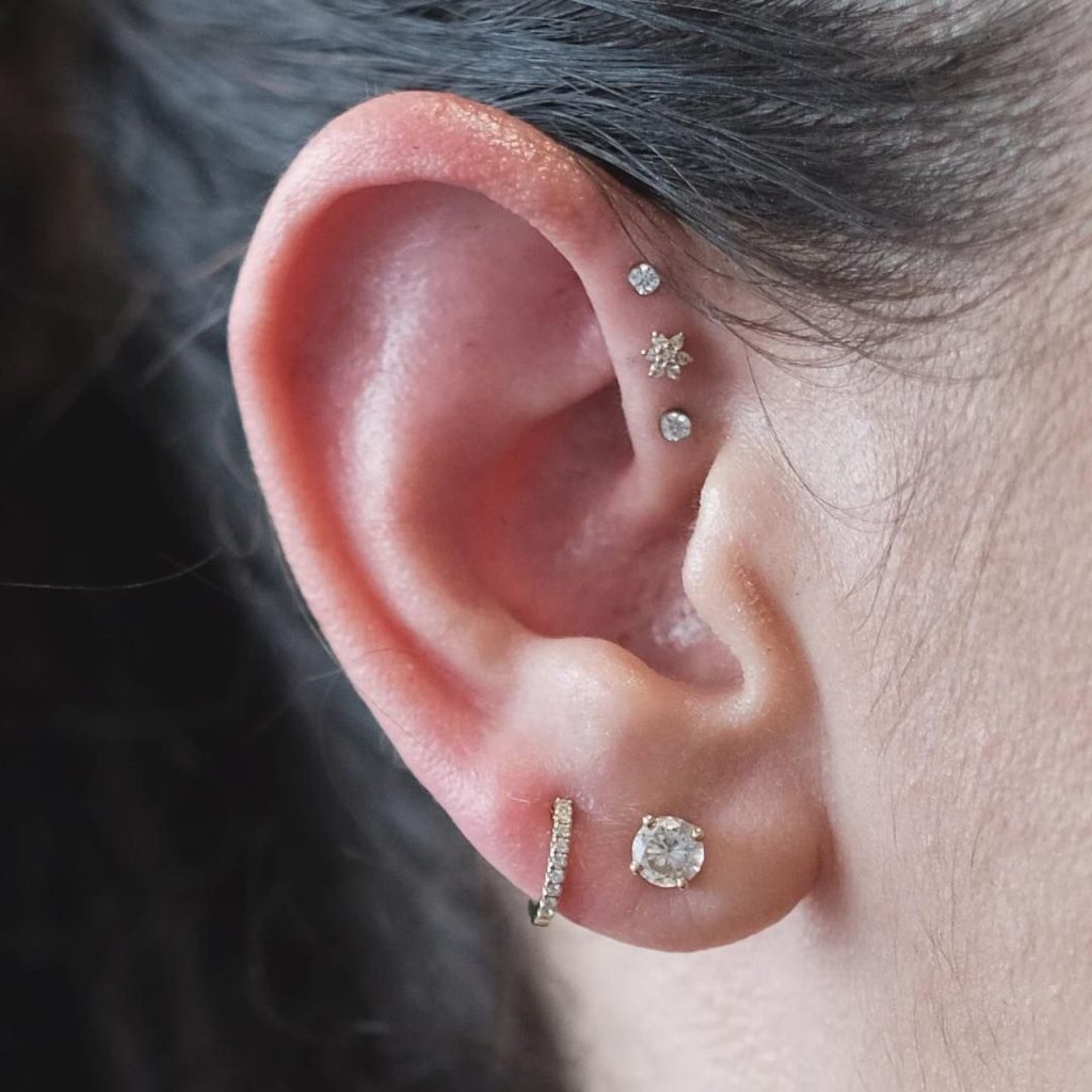 Star Forward Helix Piercing for Chic Look