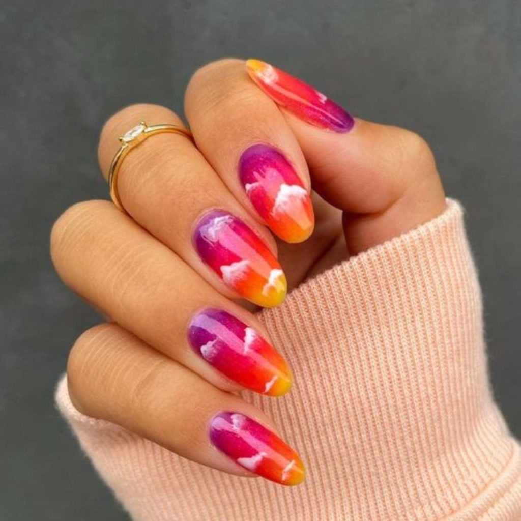 Sunset Ombre Summer Short Coffin Nails