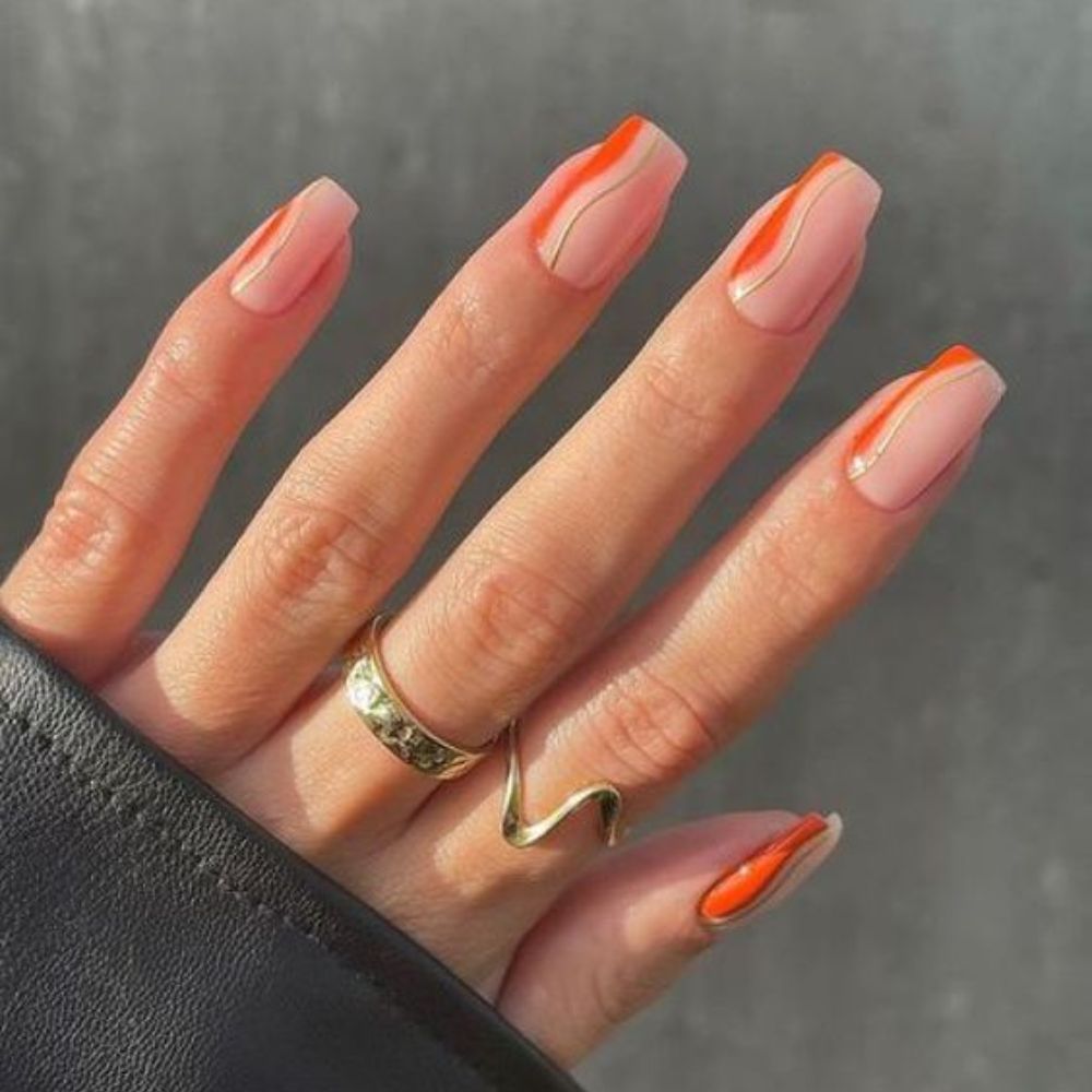 Swirl Tapered Square Nails for Marvelous Look