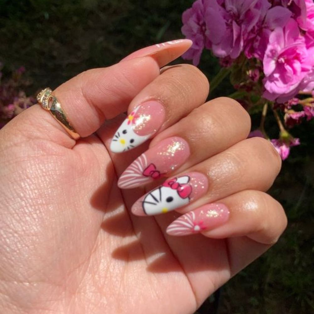 Thrilling Hello Kitty Nail Designs For Glamorous Look