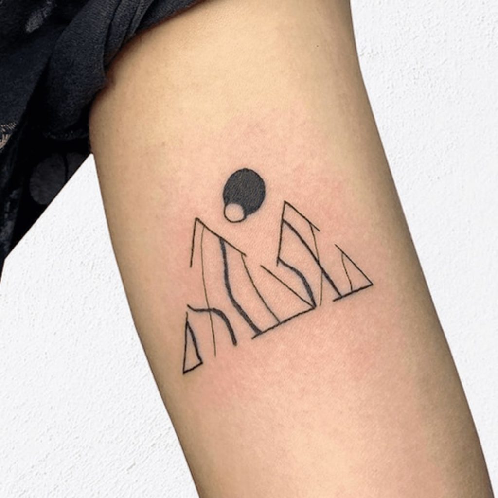 Two Triangles Minimal Mountain Tattoo Trendy and Edgy Look