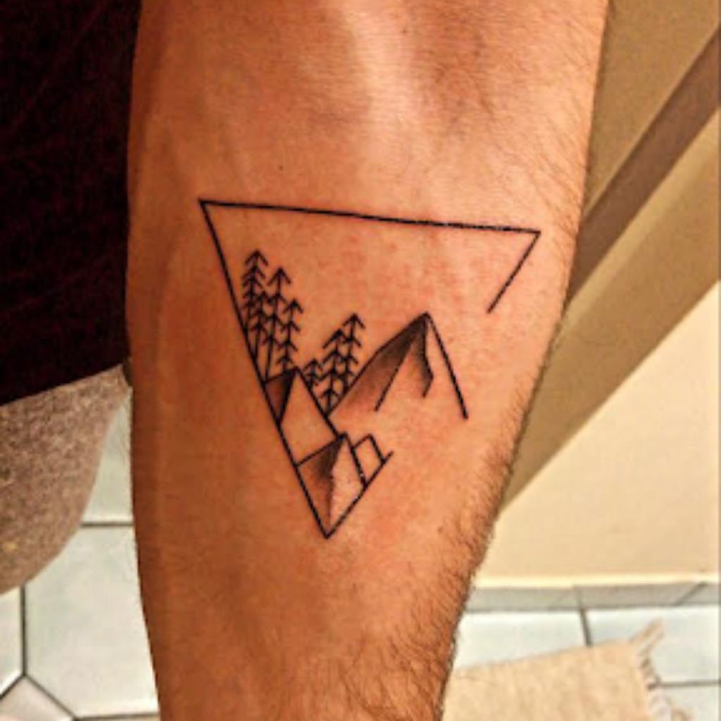 Upside Down Minimal Mountain Tattoo Trendy and Edgy Look