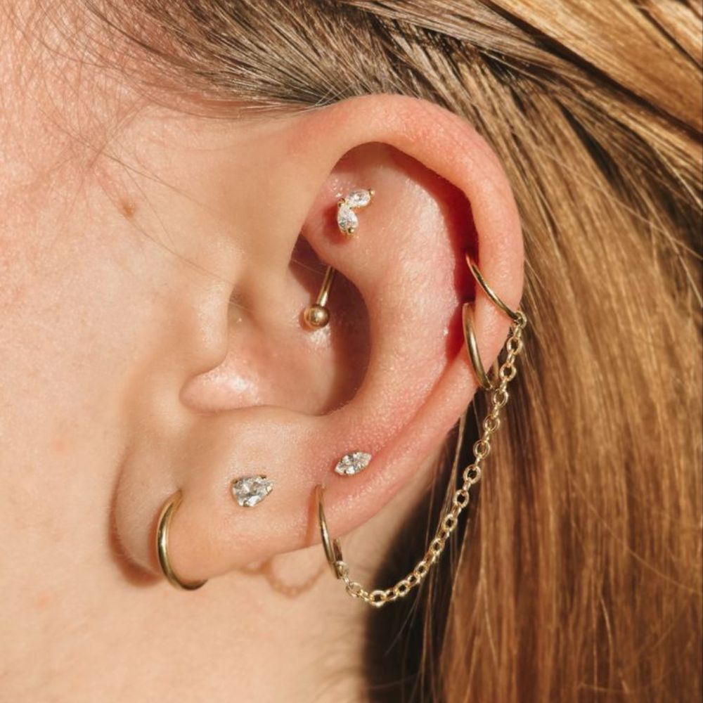 Vertical Stacks Double Ear Piercing 