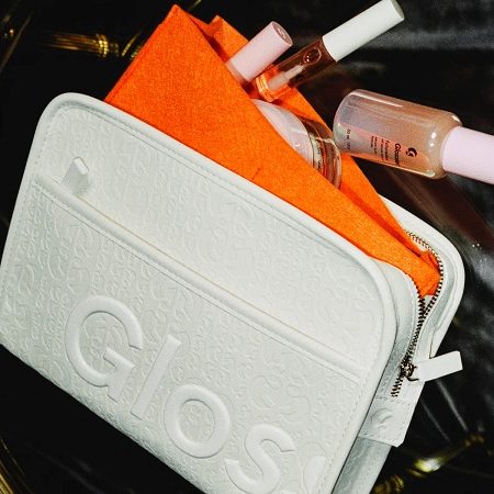 White Glossier Makeup Beauty Bag