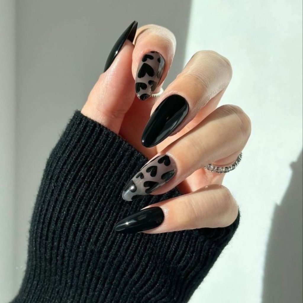 Black Heart Valentines Day Nails for Your Magical Manicure Design