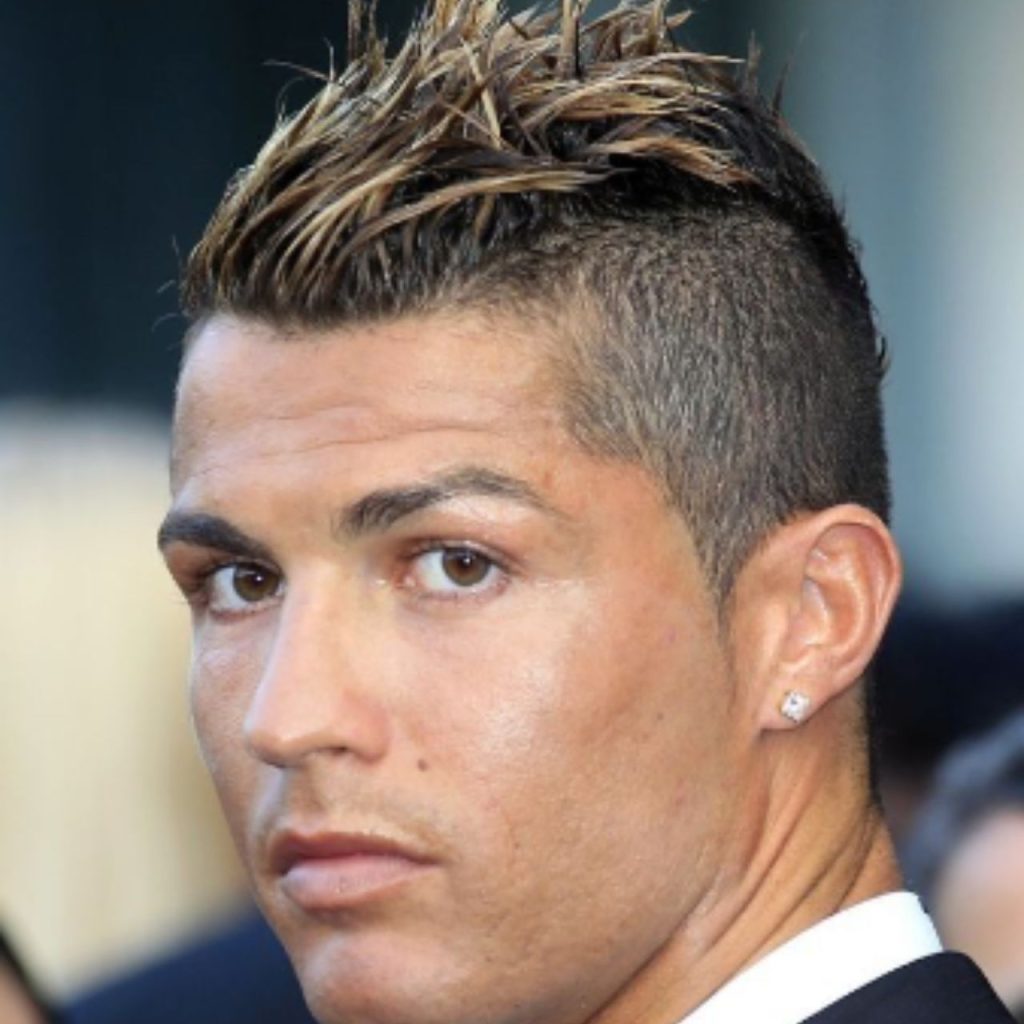 Ronaldo's Popular Haircut, Blonde Faux Hawk Tapered Style