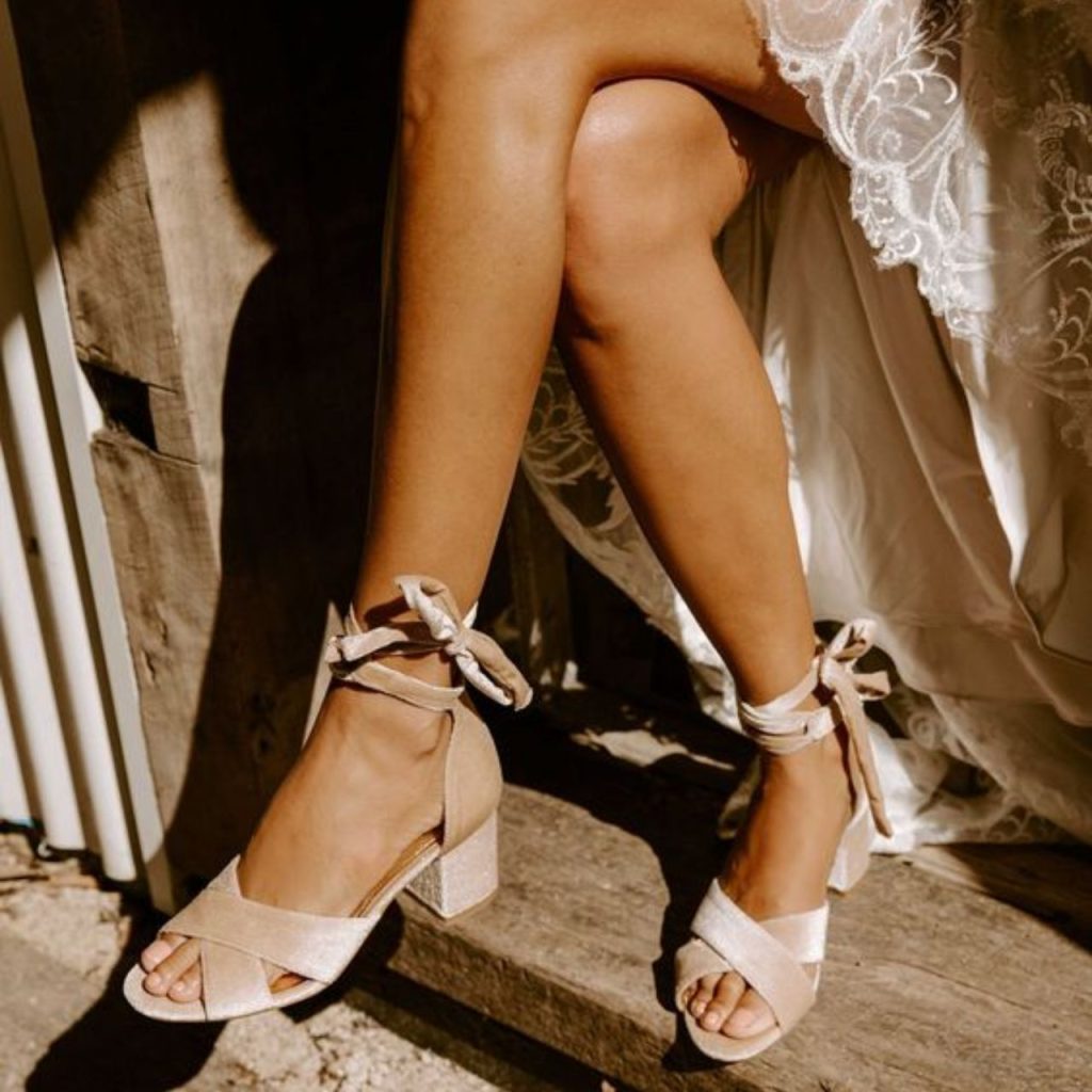 Nude Heels With Bridal Gown  