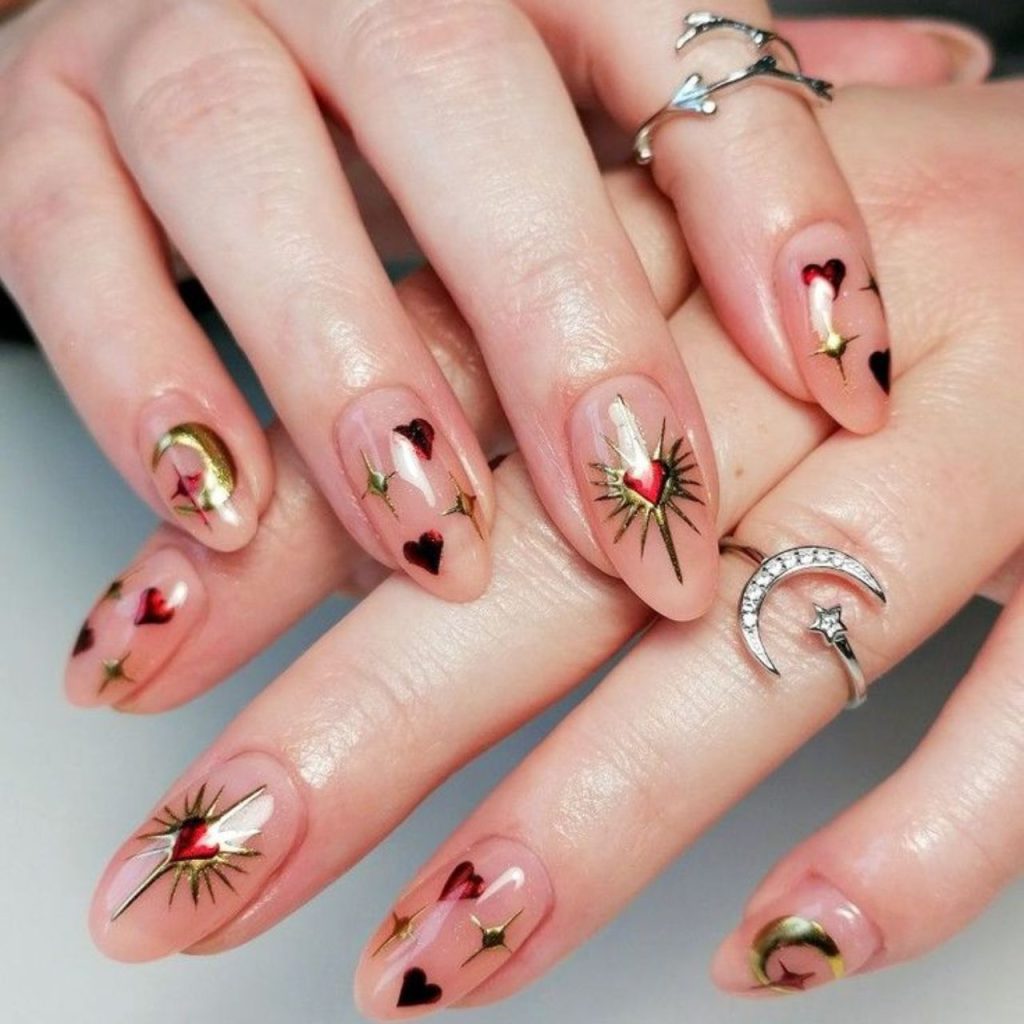 Creative Heart Valentines Day Nails for Your Magical Manicure Design