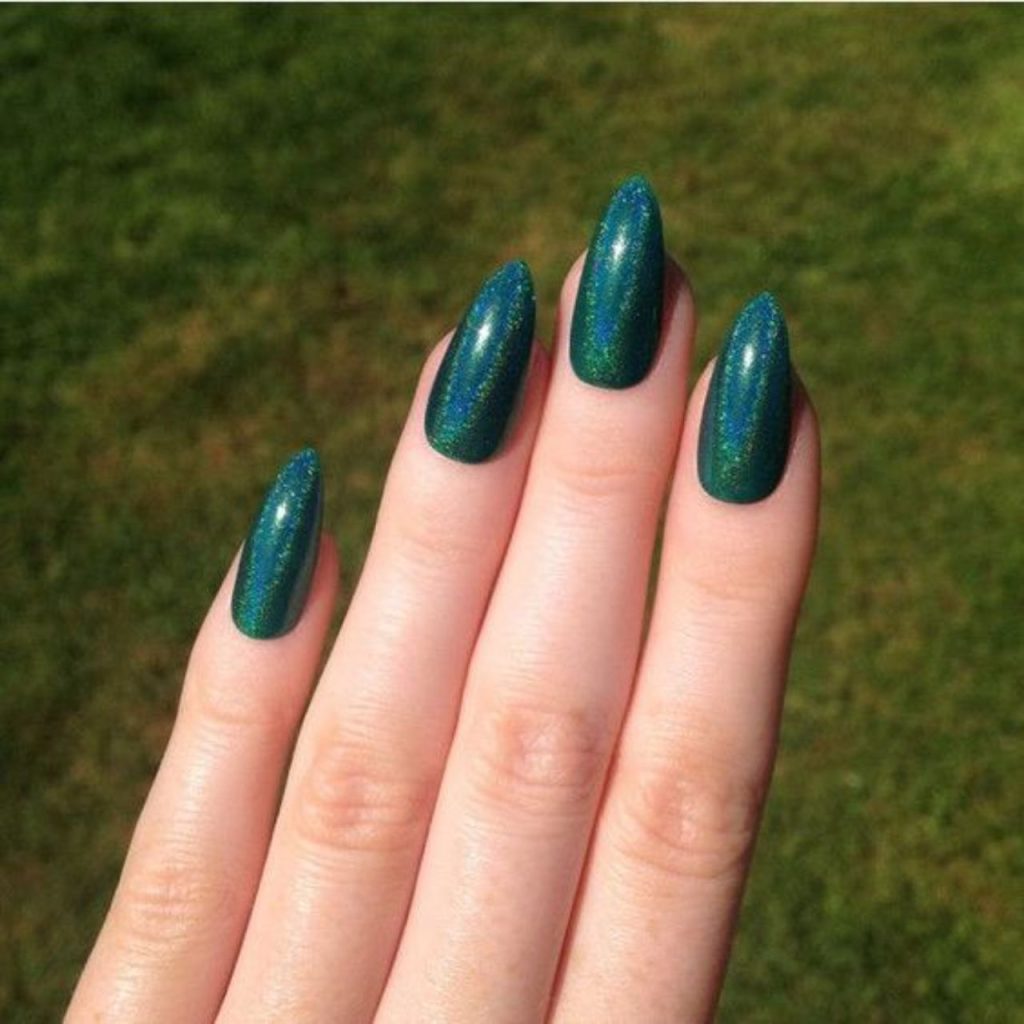 Dark Teal Nails for Refreshing Look