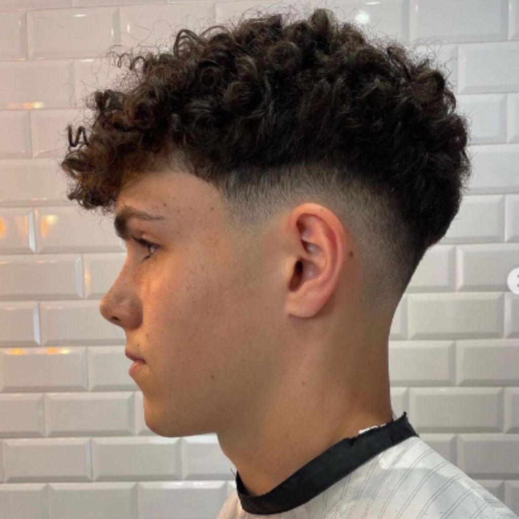 Low Taper Fade with Curly Hair