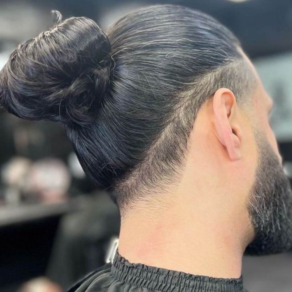 Ponytail Hairstyle Taper Fade  