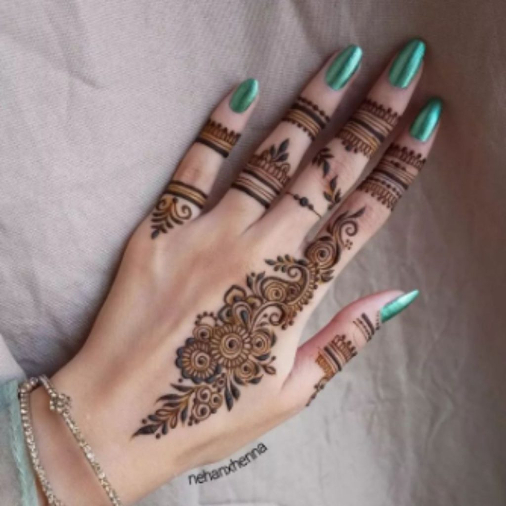 Basic Finger Mehndi Pattern