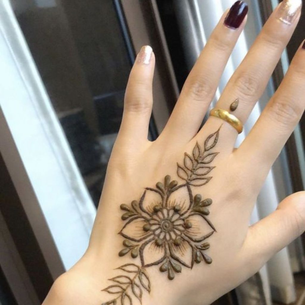 Easy Flower Pakistani Mehndi Design Back Hand Idea 