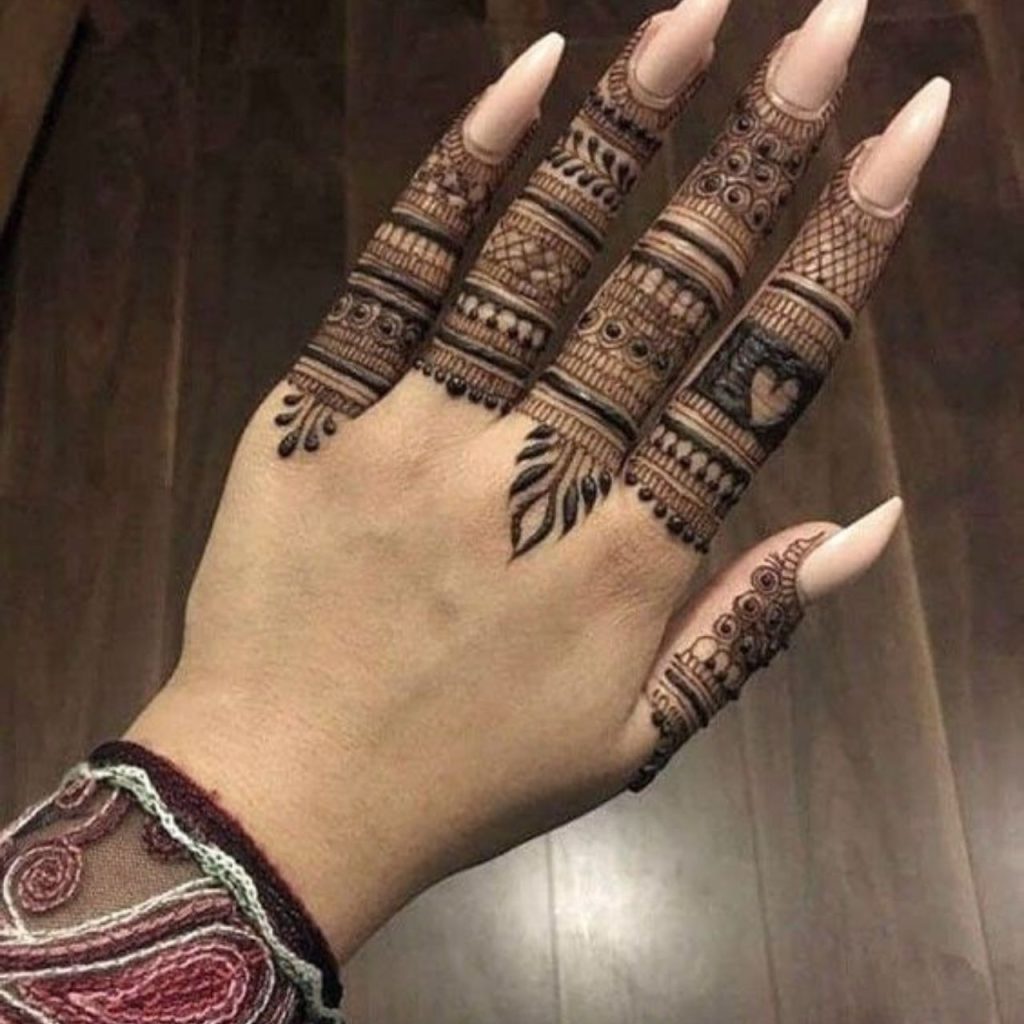 Decorated Finger Pakistani Mehndi Design Back Hand Idea   