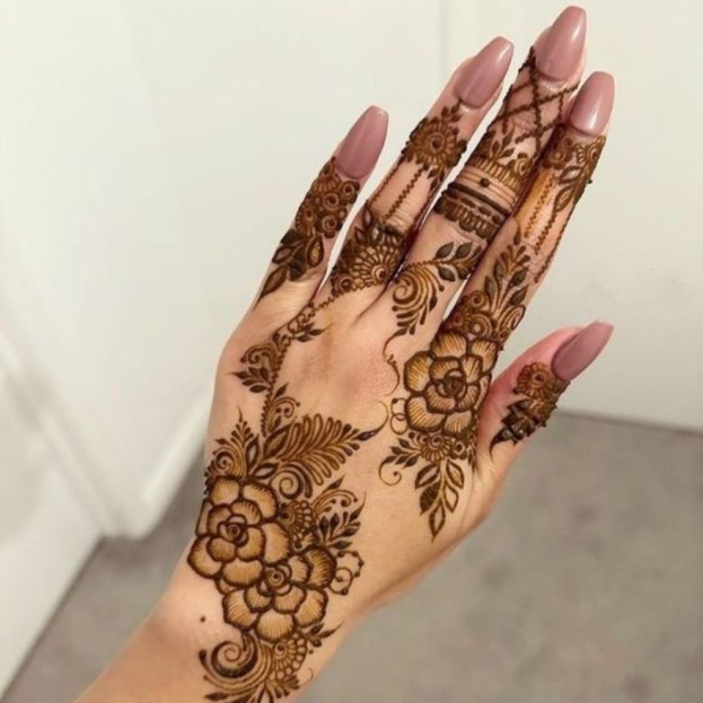 Floral Shaded Special Charming Mehndi Design For Eid