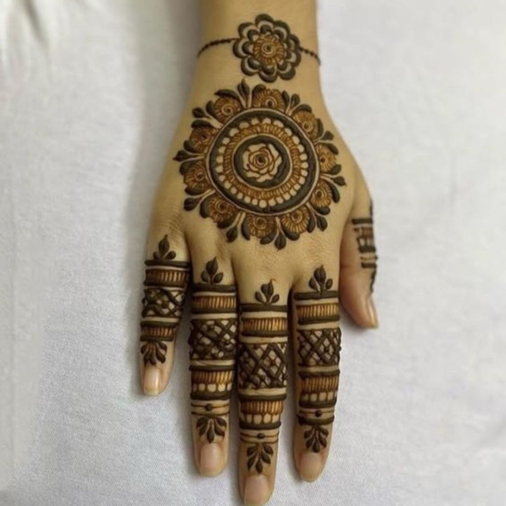 Mandala Line Pakistani Mehndi Design Back Hand  