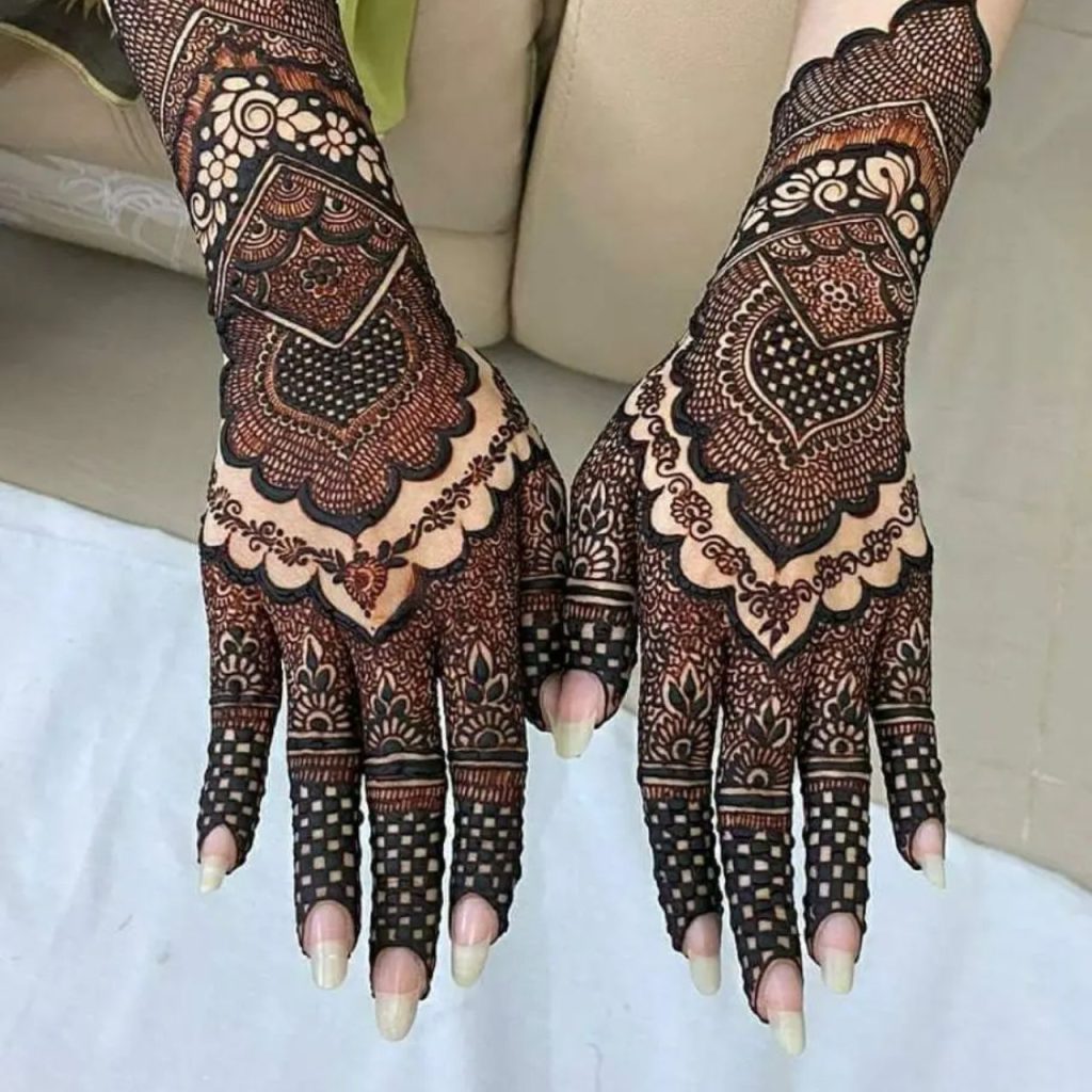 Net Gloves Special Charming Mehndi Design For Eid