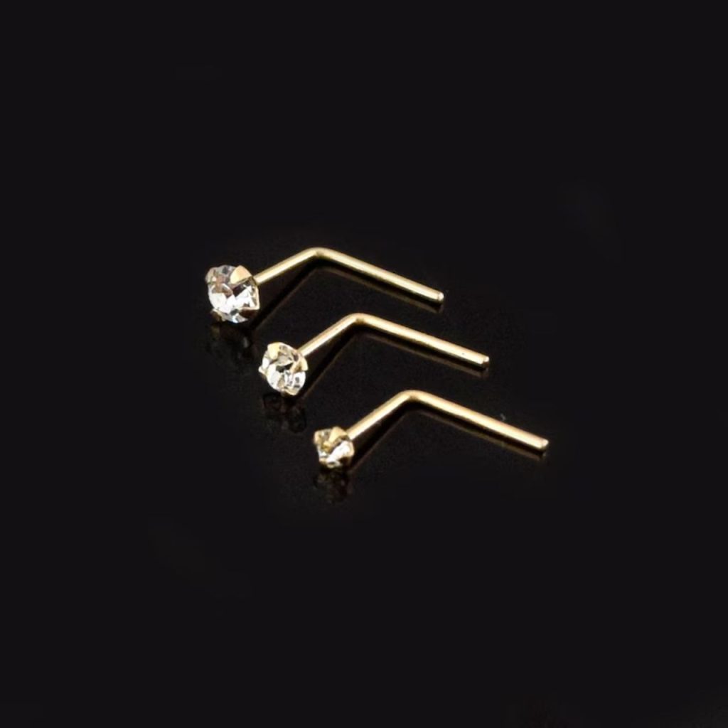 L-Shaped Small Nose Ring Stud