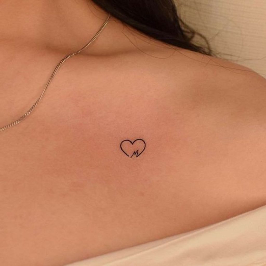 Heart Tattoo on left front shoulder for female
