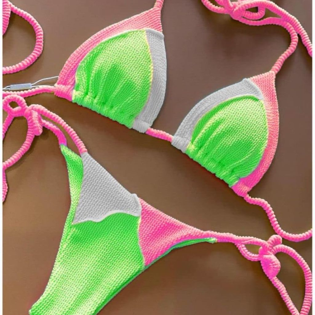 Pink and Green Brazilian Bikini
