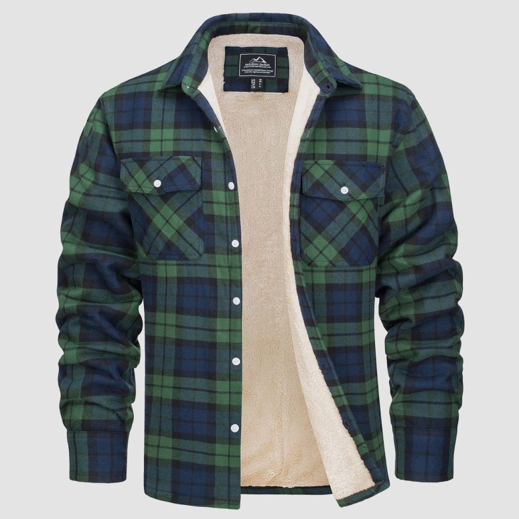 Blue and Green checkered Flannel Jacket