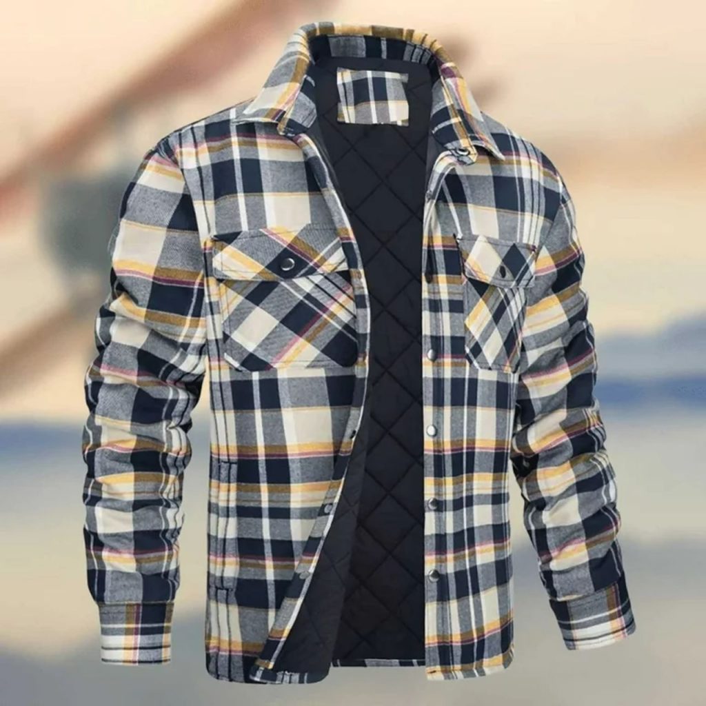 White and black checkered Flannel Shirt Jacket